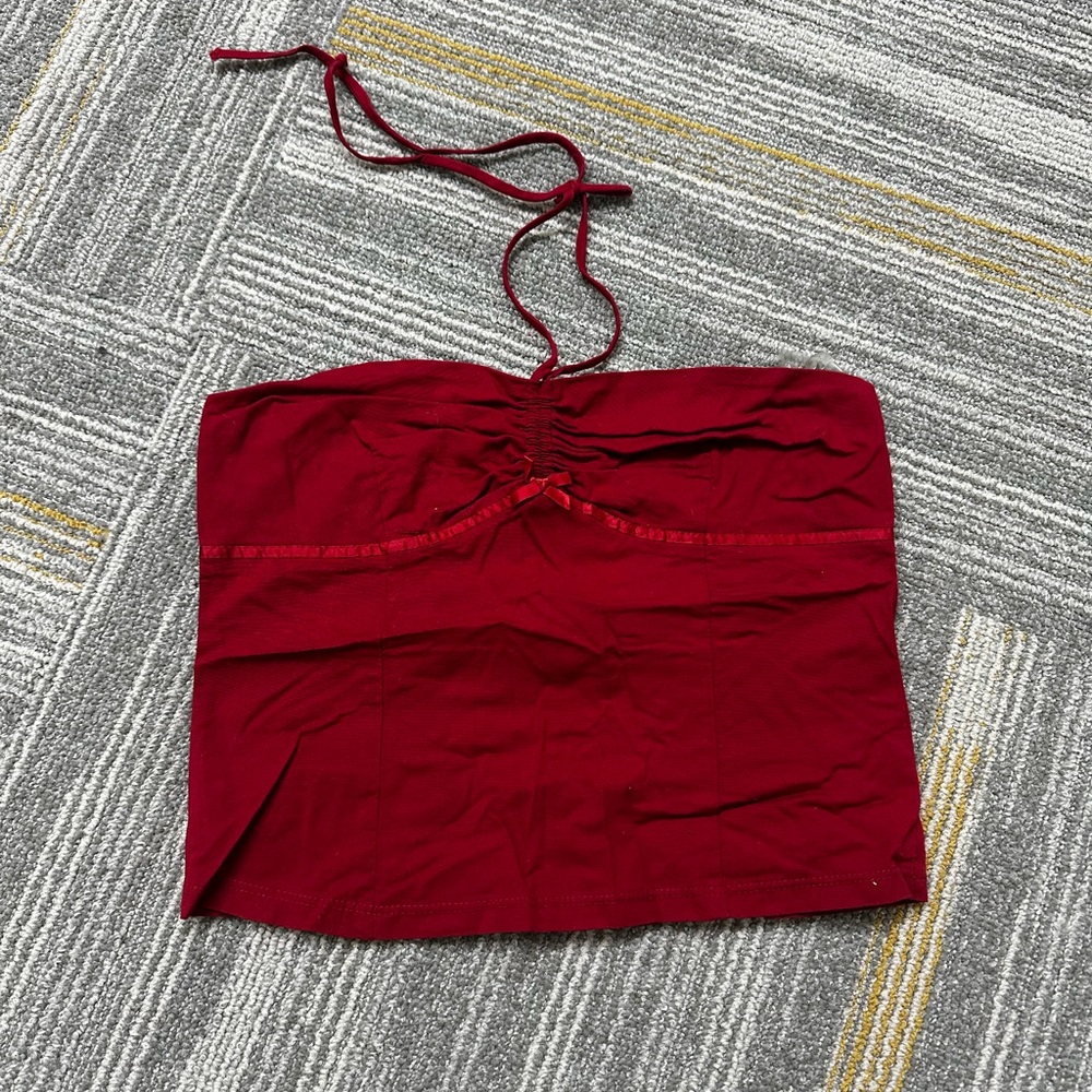 VINTAGE Charlotte Russe Red Halter Top 2000s Y2K
